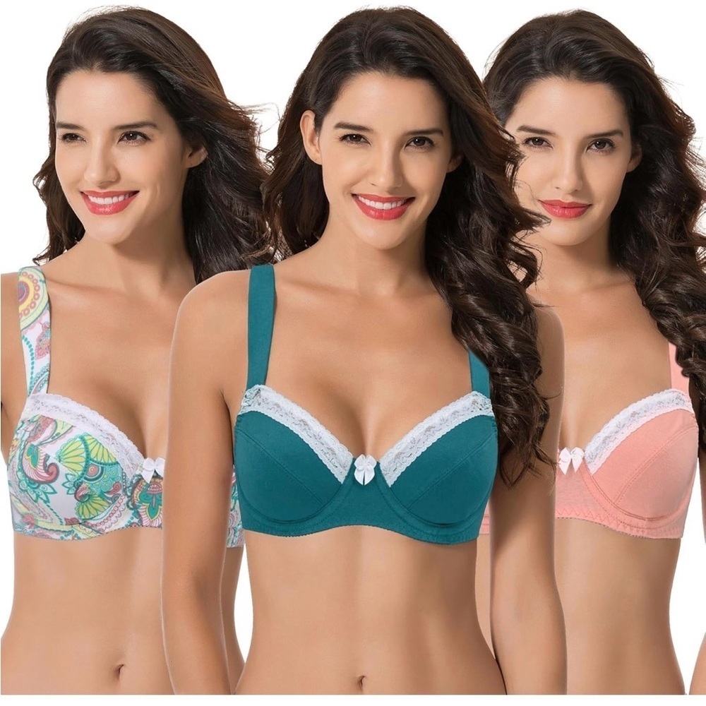 🆕Women's Plus Size Unlined Balconette Cotton 3 Pack